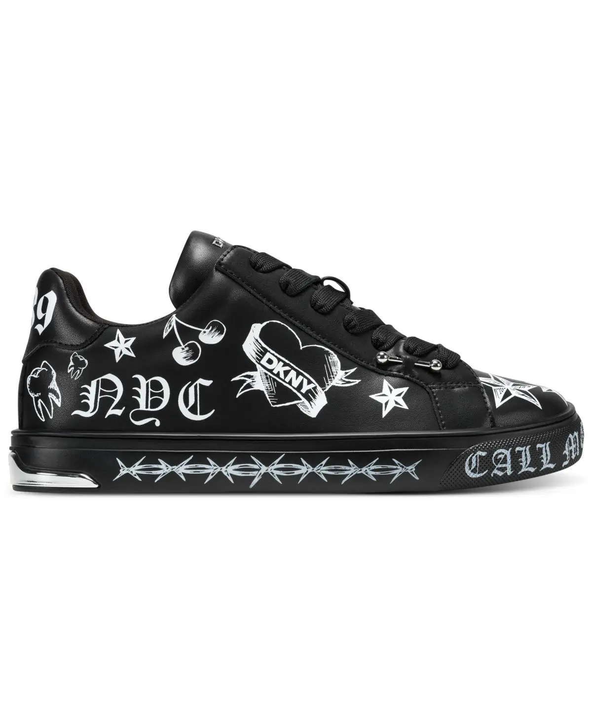 ABENI TATTOO-LACE-K1625442-BLACK WHITE-SIDE VIEW